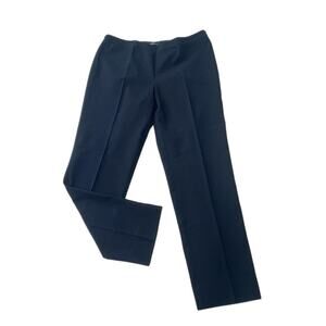 Lafayette 148 New York Women Straight Leg Slacks Black Size 14 High Rise Trouser